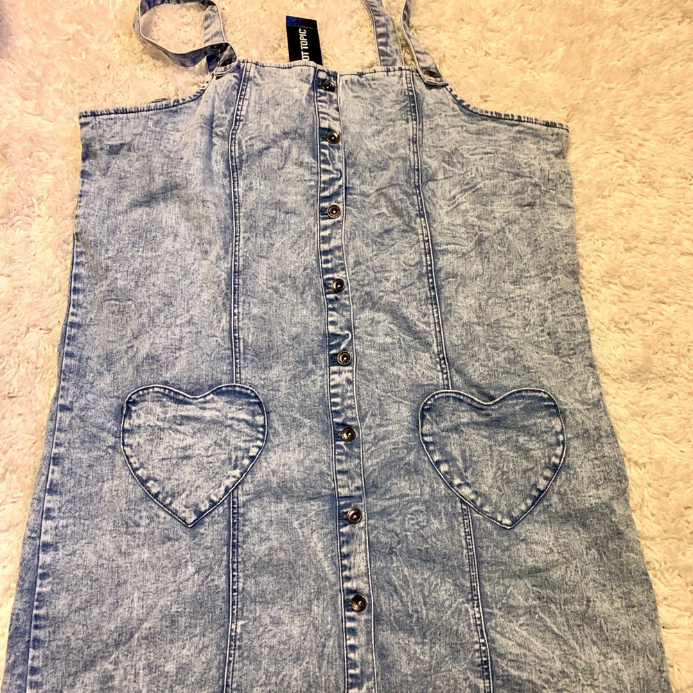 Hottopic Black Heart Overall Dress Plus Size